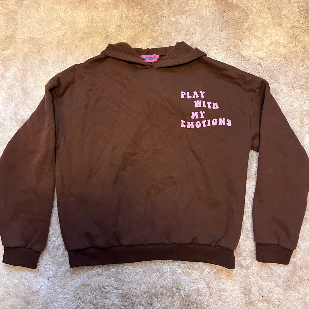 Edikted "Play With My Emotions" Brown Hoodie